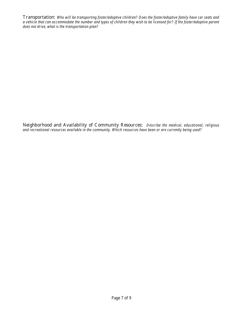 Form CFS506-A Foster Home Change of Address Licensing Assessment - Illinois, Page 7