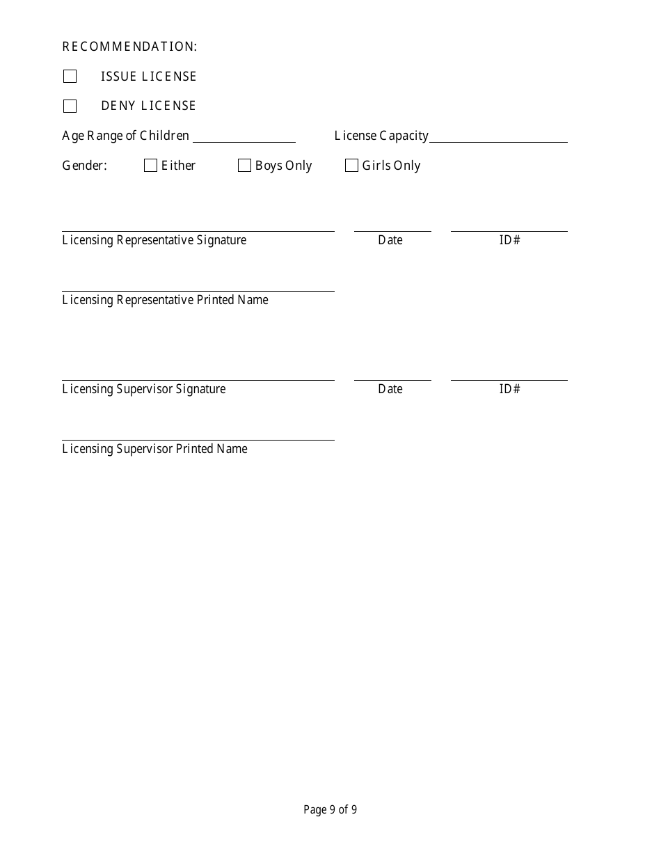 Form CFS506-A Foster Home Change of Address Licensing Assessment - Illinois, Page 9