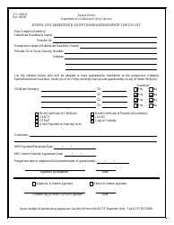 Document preview: Form CFS1800-N Dissolved Subsidized Adoption/Guardianship Checklist - Illinois