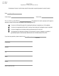 Document preview: Form CFS1800-O Termination of Interim Adoption and Guardianship Assistance - Illinois
