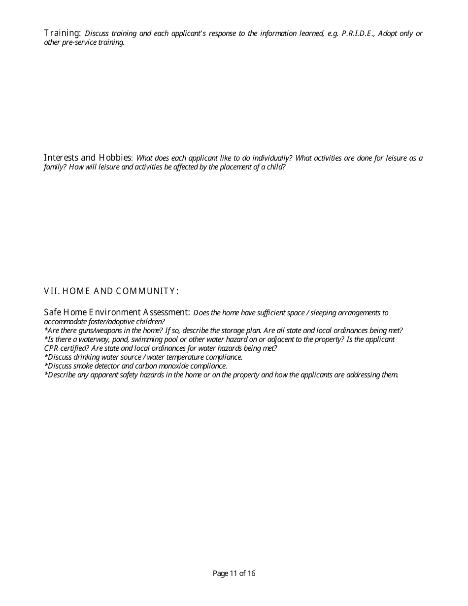 Form CFS506-I Initial Foster Home Licensing Assessment - Illinois, Page 11