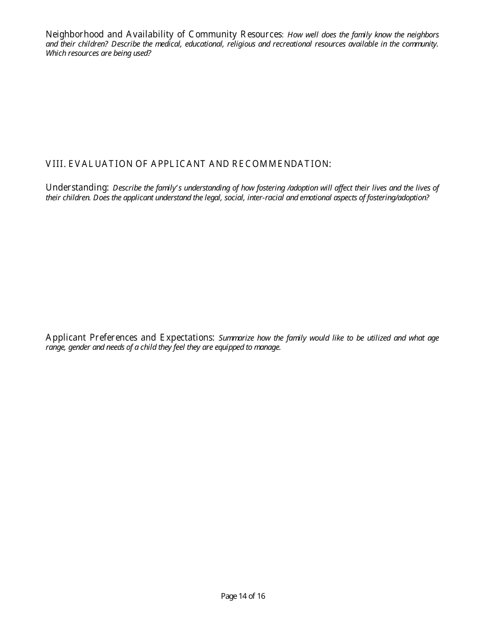 Form CFS506-I Initial Foster Home Licensing Assessment - Illinois, Page 14