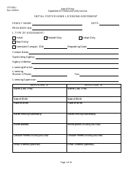 Form CFS506-I &quot;Initial Foster Home Licensing Assessment&quot; - Illinois