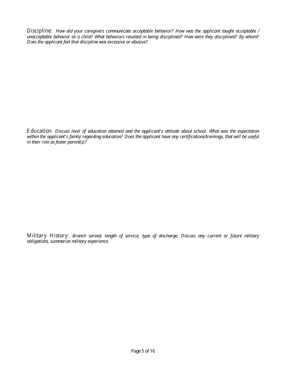 Form CFS506-I Initial Foster Home Licensing Assessment - Illinois, Page 5