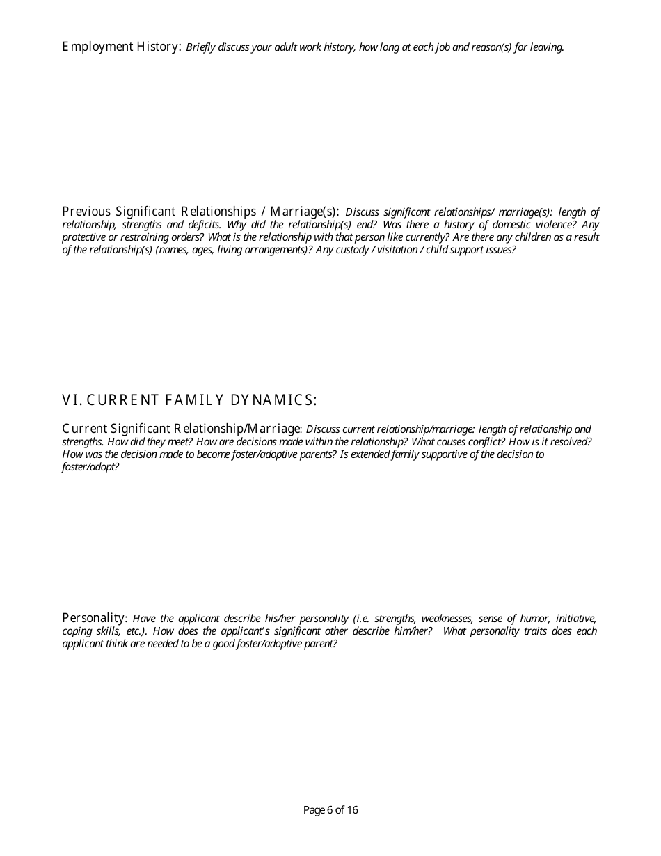 Form CFS506-I Initial Foster Home Licensing Assessment - Illinois, Page 6