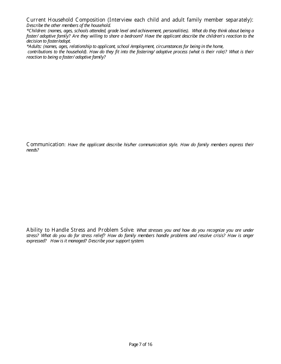 Form CFS506-I Initial Foster Home Licensing Assessment - Illinois, Page 7