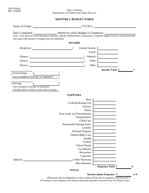 Form CFS370-5C  Printable Pdf