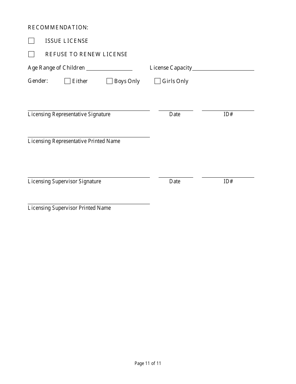 Form CFS506-R Foster Home Renewal Licensing Assessment - Illinois, Page 11