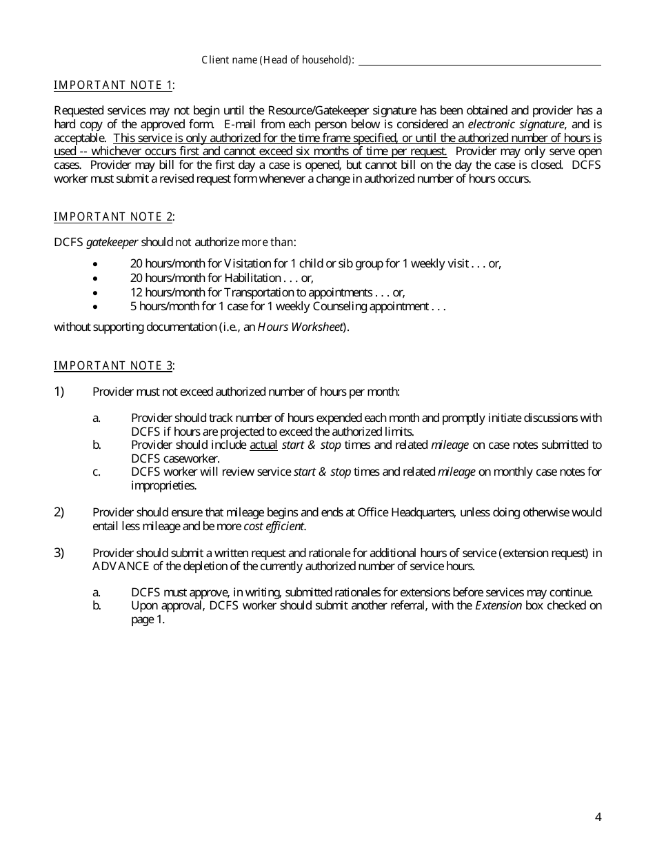 Form CFS507 Dcfs Resource Referral Form - Illinois, Page 4