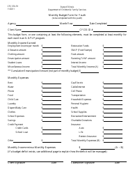 Form CFS370-5Y &quot;Monthly Budget Form for Youth&quot; - Illinois