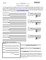 Document preview: Form CFS834-B Records Recall Request - Illinois