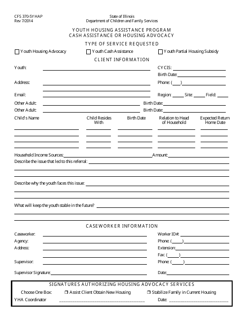 Form CFS370-5YHAP  Printable Pdf