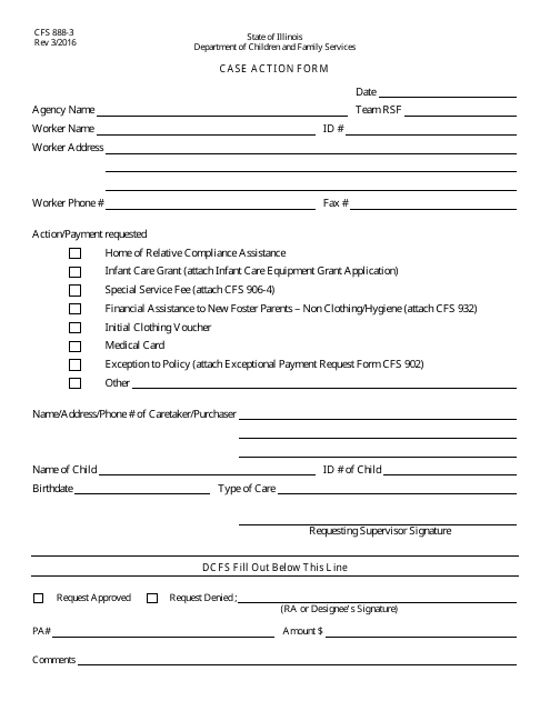 Form CFS888-3 Printable Pdf