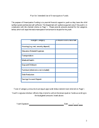 Form CFS374 Emancipation Funding Application and Disbursement Plan - Illinois, Page 2