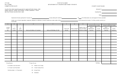 Document preview: Form CFS920 Statement of Money Paid by County - Illinois