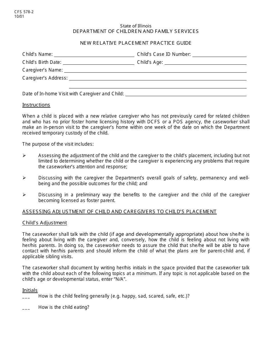 Form CFS578-2 - Fill Out, Sign Online and Download Fillable PDF ...