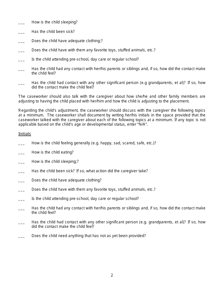 Form CFS578-2 New Relative Placement Practice Guide - Illinois, Page 2