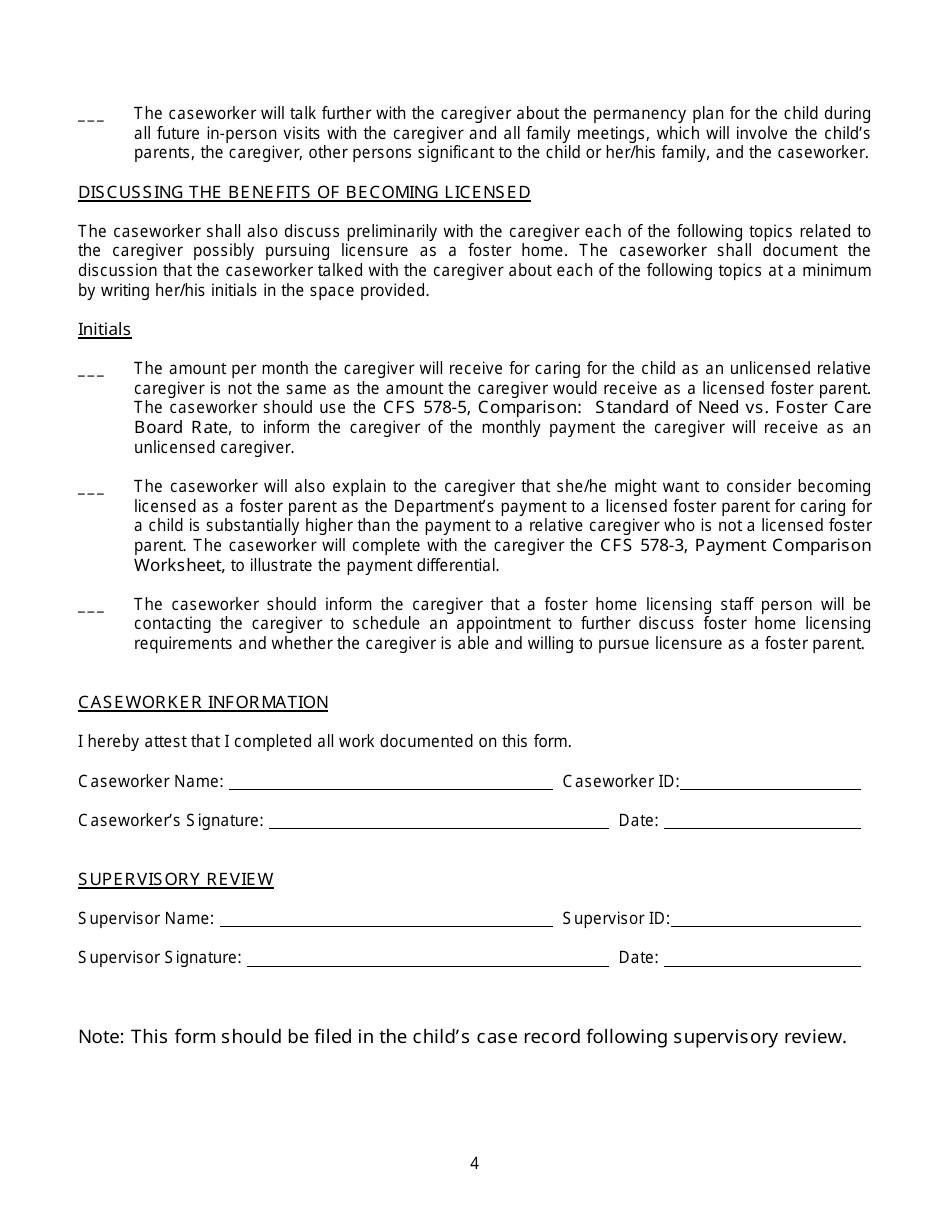 Form CFS578-2 New Relative Placement Practice Guide - Illinois, Page 4