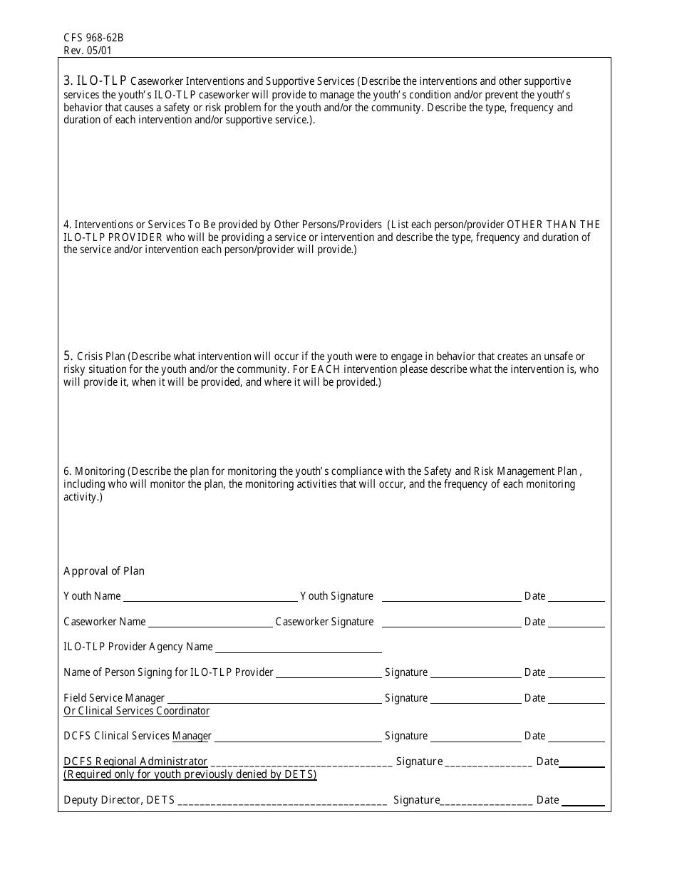 Form CFS968-62B Ilo / Tlp Safety and Risk Management Plan - Illinois, Page 2