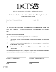 Form CFS594-A &quot;Certification of Re-examination of Licensed Foster Home Following &quot;indicated&quot; Child Abuse/Neglect Finding&quot; - Illinois