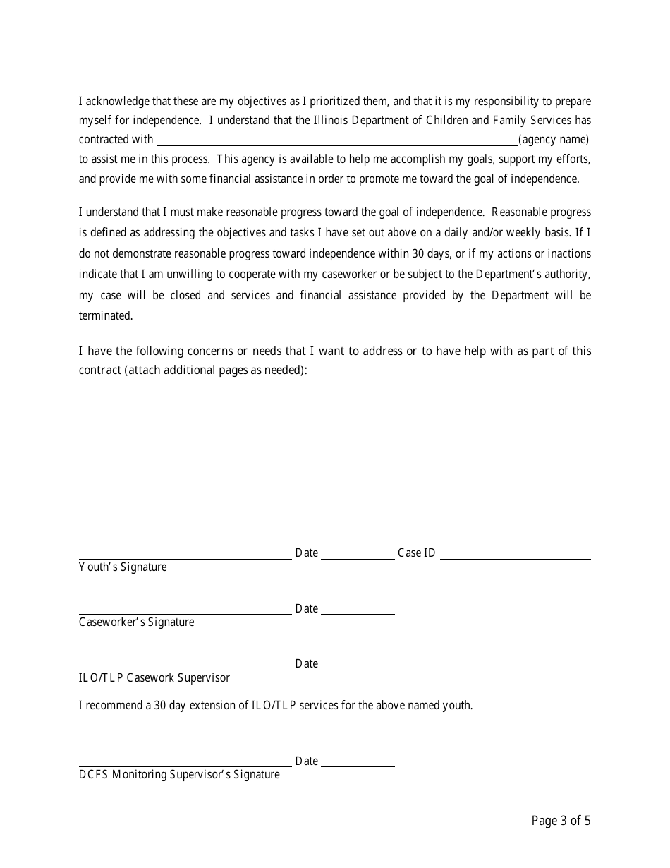 Form CFS375-1 Ilo / Tlp Request for Extension of Services - Illinois, Page 3