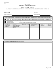 Form CFS596-G-W Protective Plan Forwards With Criminal Histories and Indicated Abuse/Neglect Reports - Illinois