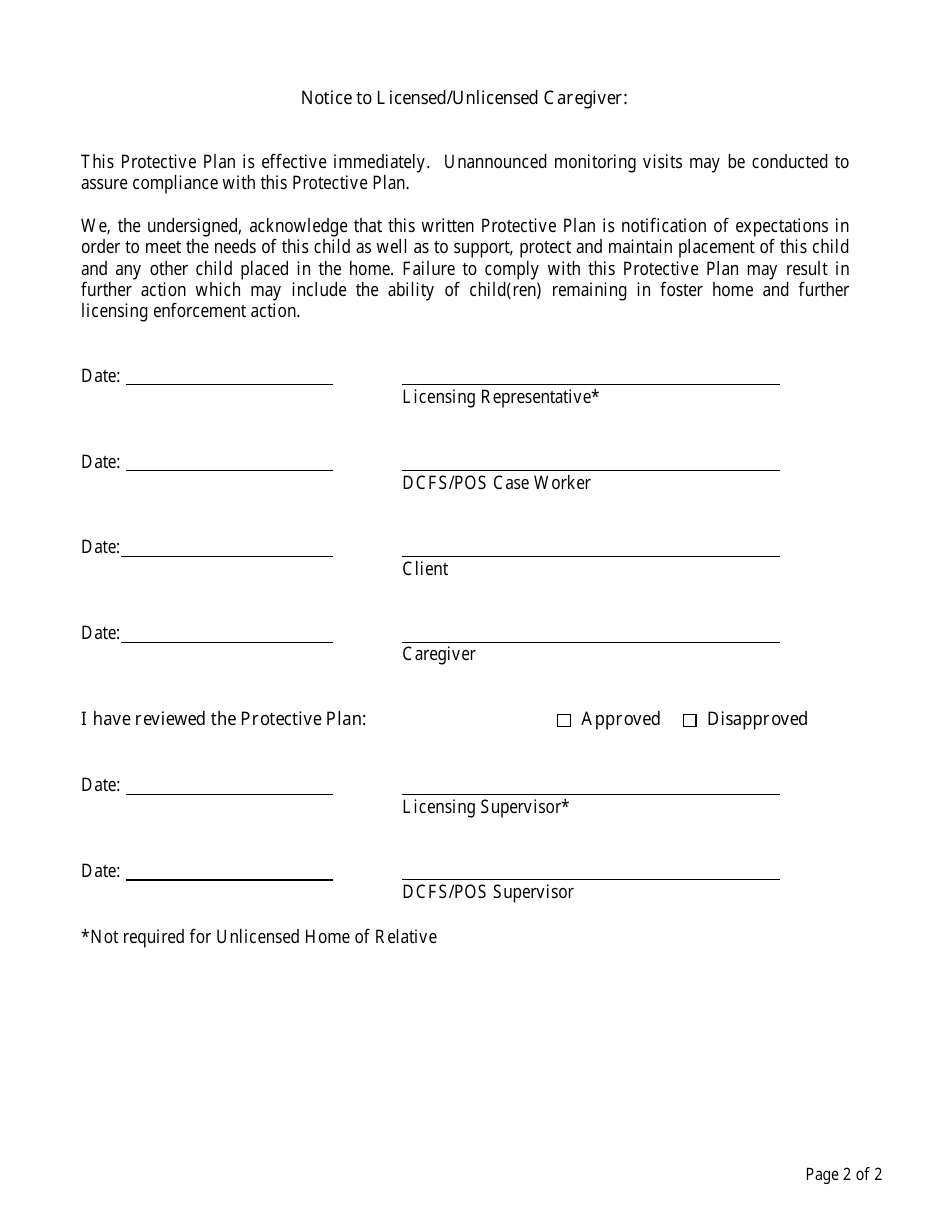 Form CFS596-G-W Protective Plan Forwards With Criminal Histories and Indicated Abuse / Neglect Reports - Illinois, Page 2