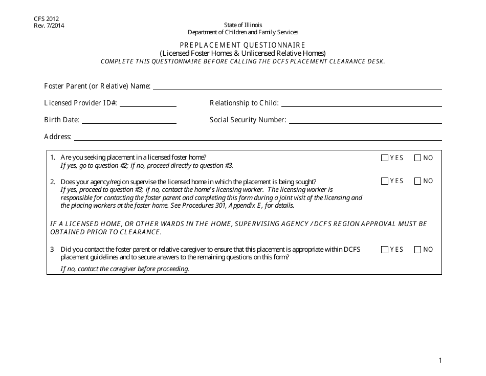 Form CFS2012 - Fill Out, Sign Online and Download Fillable PDF ...