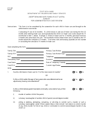 Document preview: Form CFS387 Adoption and Safe Familes Act (Asfa) Survey for Administrative Case Review - Illinois