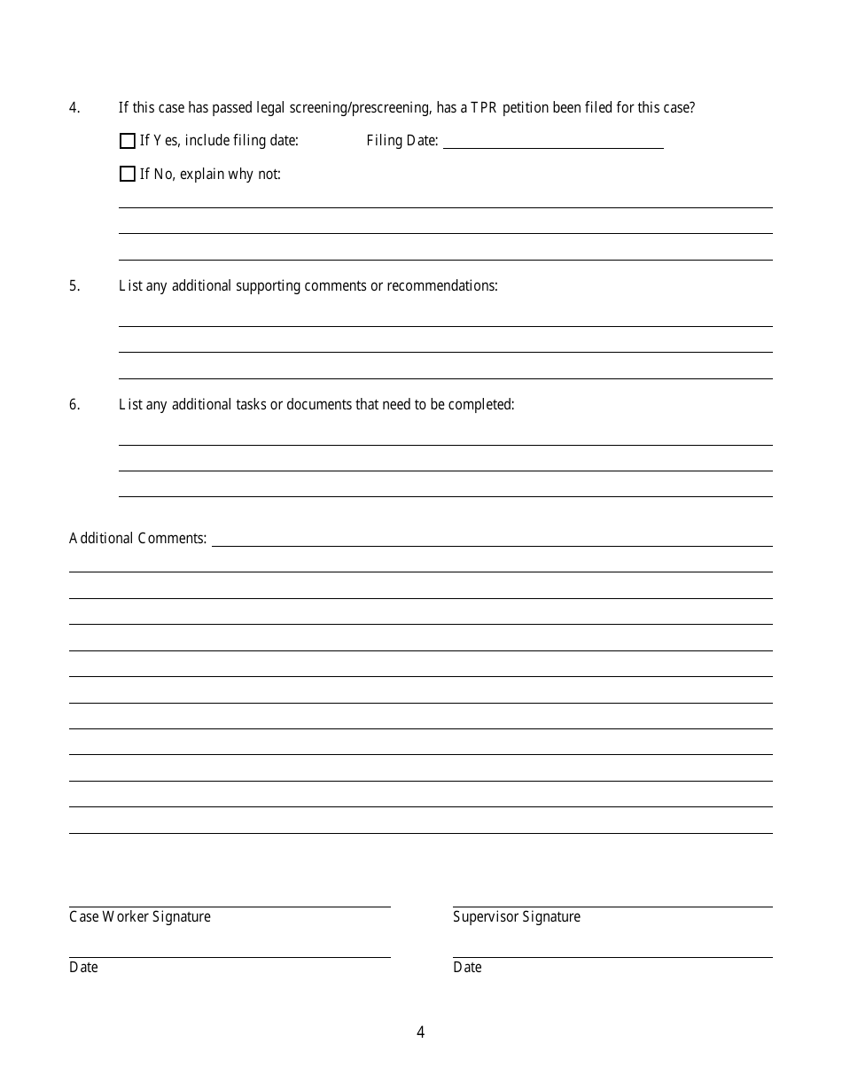 Form CFS387 Adoption and Safe Familes Act (Asfa) Survey for Administrative Case Review - Illinois, Page 4