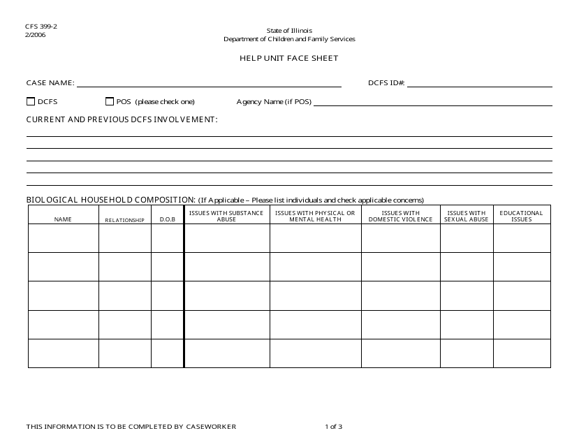 Form CFS399-2  Printable Pdf