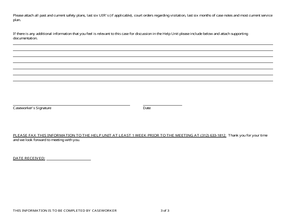 Form CFS399-2 Help Unit Face Sheet - Illinois, Page 3