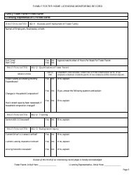 Form CFS597-FFH Family Foster Home Licensing Monitoring Record - Illinois, Page 3