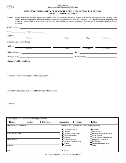 Form CANTS4  Printable Pdf