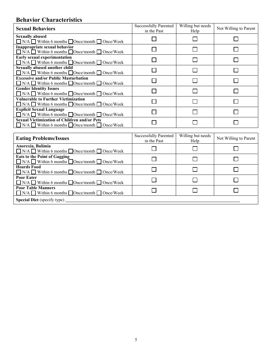 Form CFS2017 Child / Caregiver Matching Tool - Illinois, Page 5