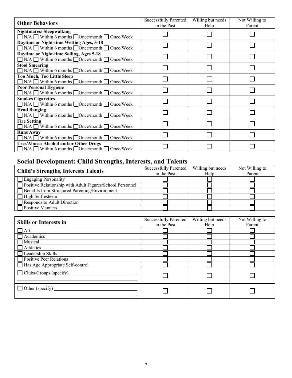 Form CFS2017 Child / Caregiver Matching Tool - Illinois, Page 7