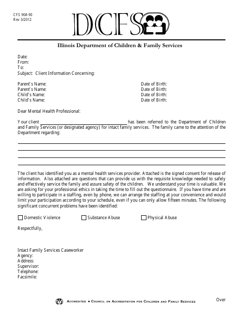 Form CFS968-90  Printable Pdf
