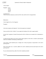 Form CFS968-90 Questions for Mental Health Professionals - Illinois, Page 2