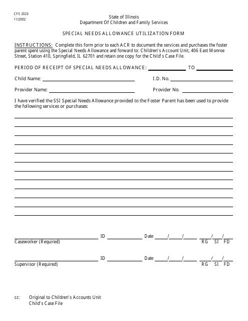 Form CFS2023  Printable Pdf