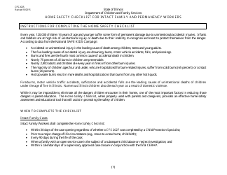 Document preview: Form CFS2025 Home Safety Checklist for Intact and Permanency Workers - Illinois