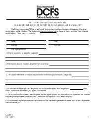 Form CANTS9 &quot;Notification of Intent to Indicate Child Care Worker for Report of Child Abuse and/or Neglect&quot; - Illinois