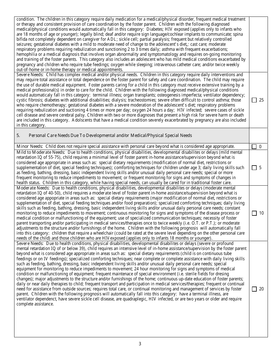 Form CFS418 Levels of Care Assessment Form - Illinois, Page 3