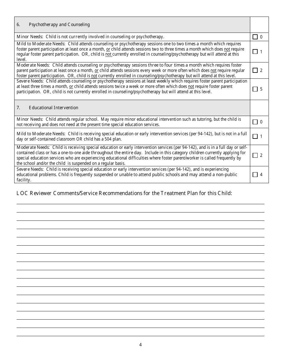 Form CFS418 Levels of Care Assessment Form - Illinois, Page 4