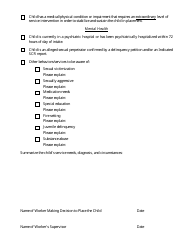 Form CFS418-J Checklist for Children at Initial Placement - Illinois, Page 2