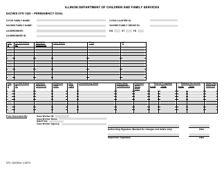 Document preview: Form CFS1420 Sacwis Permanency Goal Form - Illinois