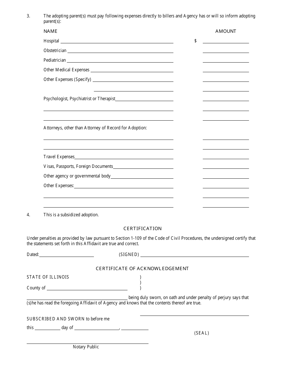 Form CFS427 Affidavit of Agency - Illinois, Page 2