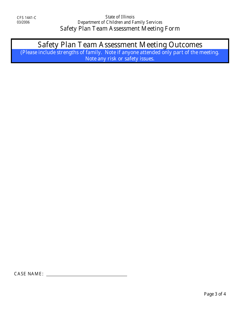 Form CFS1441-C Safety Plan Team Assessment Meeting Form - Illinois, Page 3