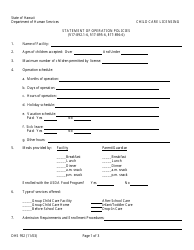 Form DHS952 &quot;Statement of Operation Policies&quot; - Hawaii