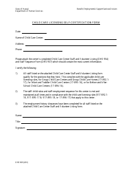 Form DHS969 &quot;Child Care Licensing Self-certification Form&quot; - Hawaii