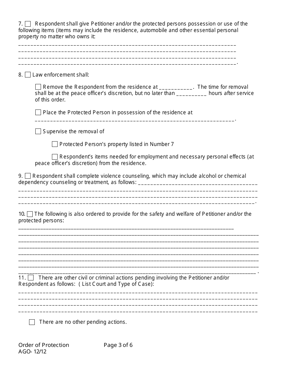 Order of Protection - Montana, Page 3